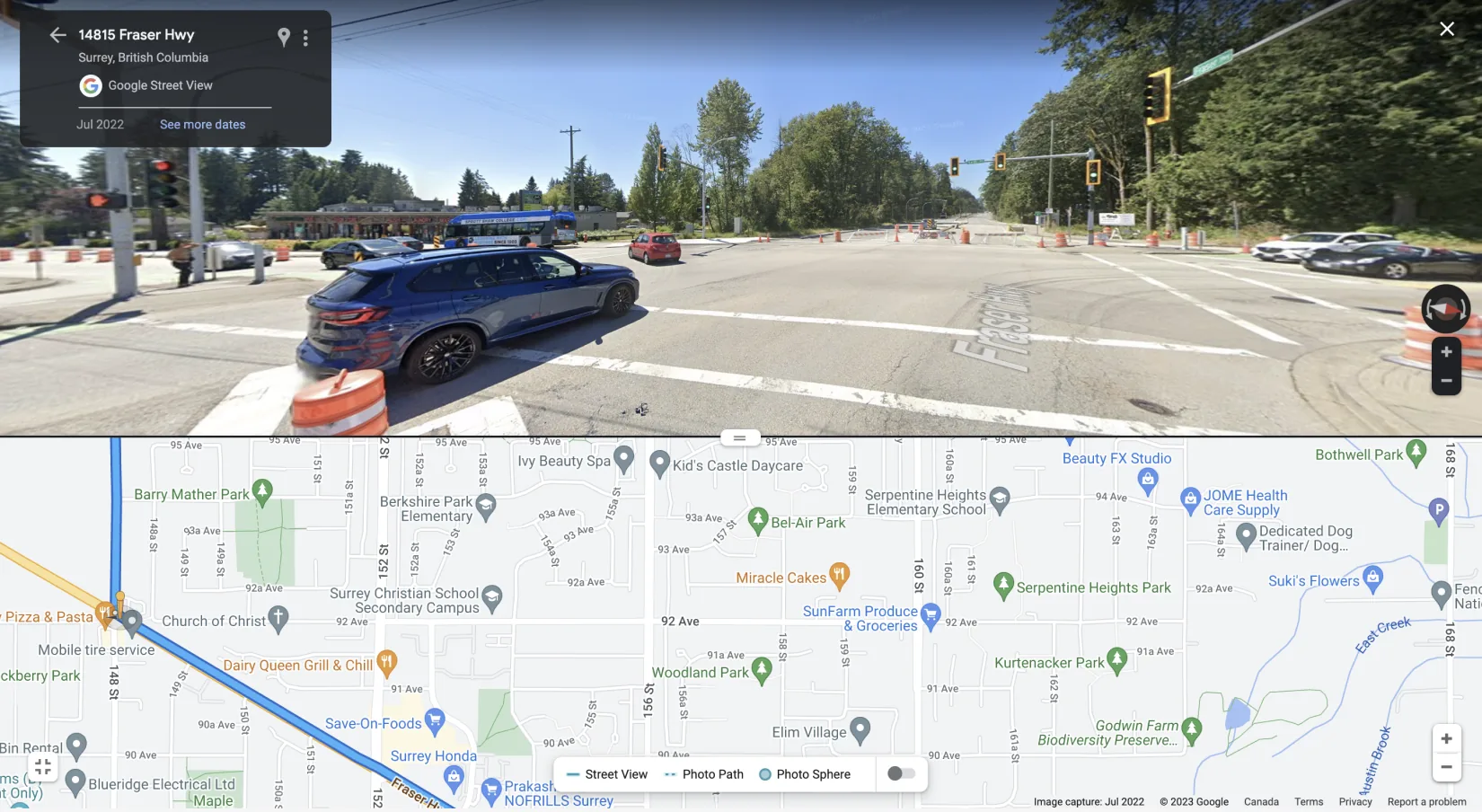 Inspiration from Google Maps: a pinned street view above the map