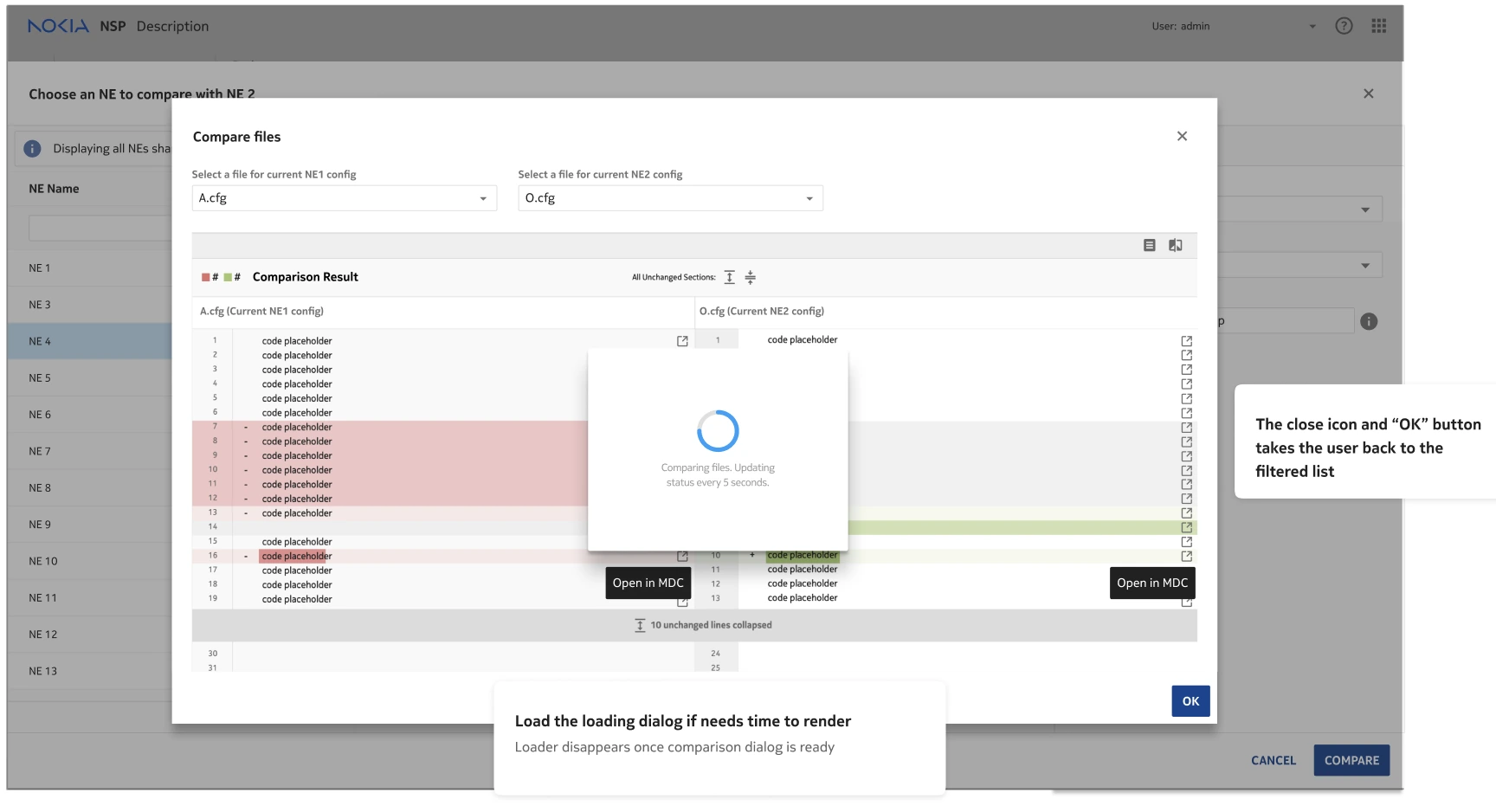 Final: compare configuration in one modal