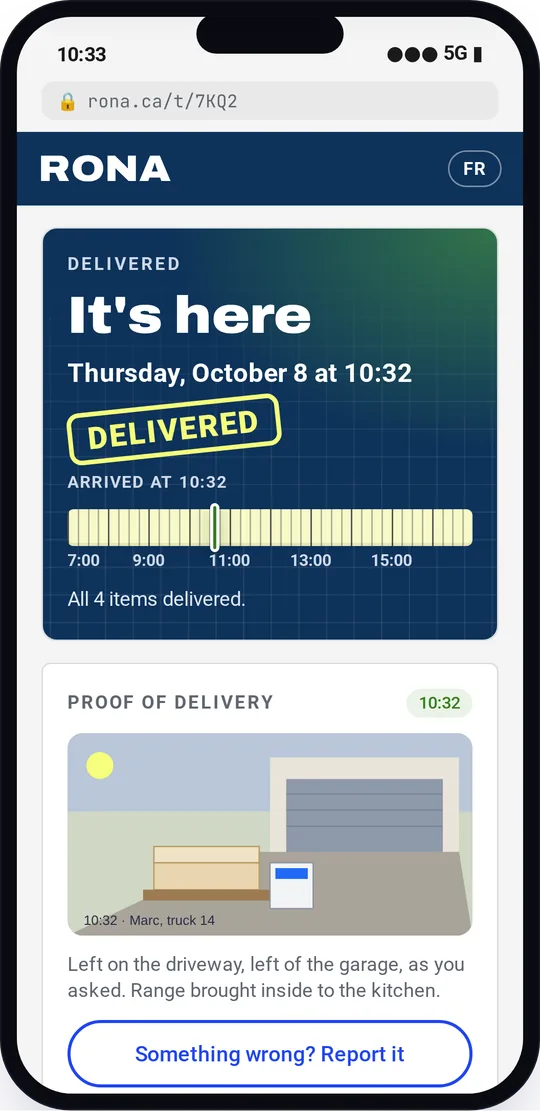 Delivered stamp
